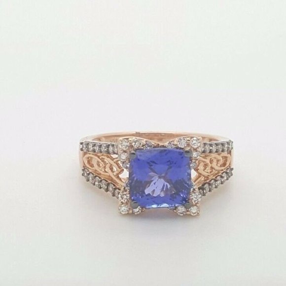 Le Vian Blueberry Tanzanite 2 ct.t.w.& diamond 3/8 ct.t.w. ring in 14K Rose Gold - Picture 7 of 10